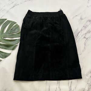 Atlantic Beach Leather Works Womens Vintage Suede Pencil Skirt Size S Black